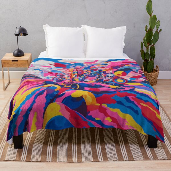 Item preview, Psychedelic twist on a Formula 1 scene with bold colours and abstract shapes Art Inspired By Nature And The Active Outdoors designed and sold by CDC40.