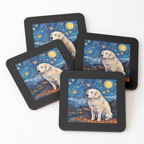 Item preview, Surreal Starry Night Great Pyrenees Dog 		 designed and sold by boatensojo.