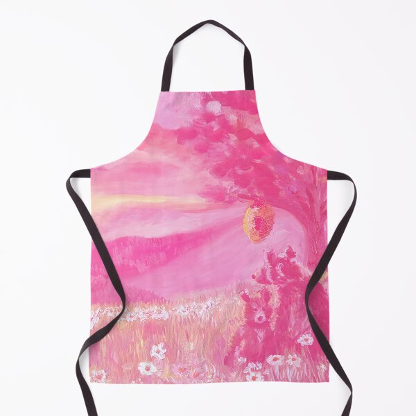 Item preview, Pink Panoramic Sunset Field of Daisies, Mama and Baby Bear - Oil Painting Impressionist designed and sold by larrypnts.