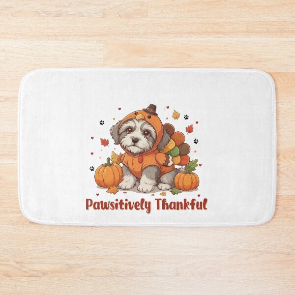 Item preview, Pawsitively Thankful Polish Lowland Sheepdog Thanksgiving Cute Fall designed and sold by The Real Life Symphony.