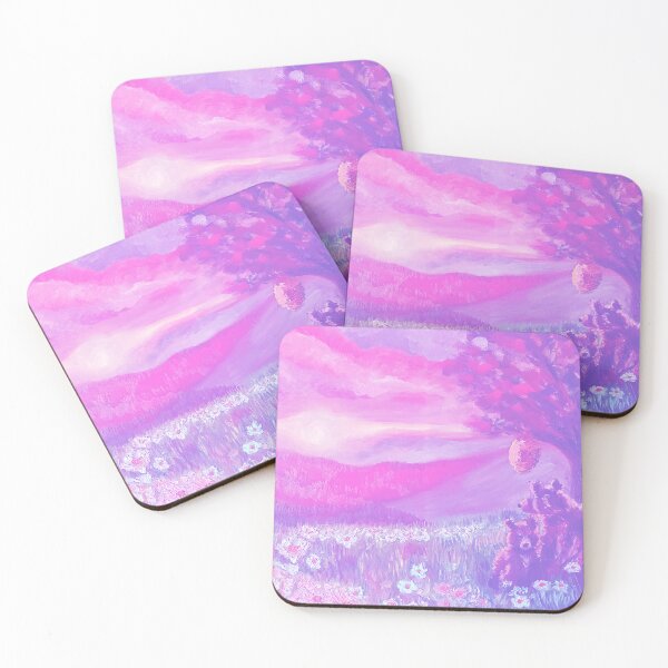 Item preview, Purple Panoramic Sunset Field of Daisies, Mama and Baby Bear - Oil Painting Impressionist designed and sold by larrypnts.