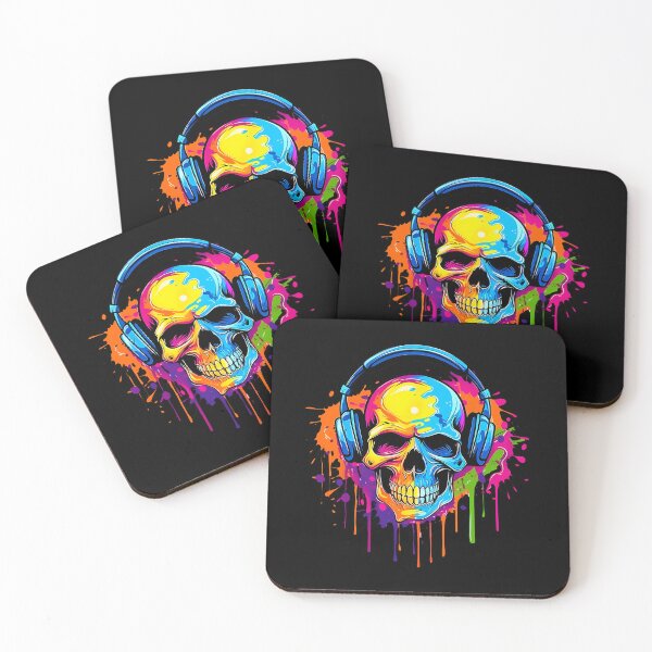 Item preview, Skull With Headphones Halloween 	 	 Kids Music Forever 		 designed and sold by somilzoberh.