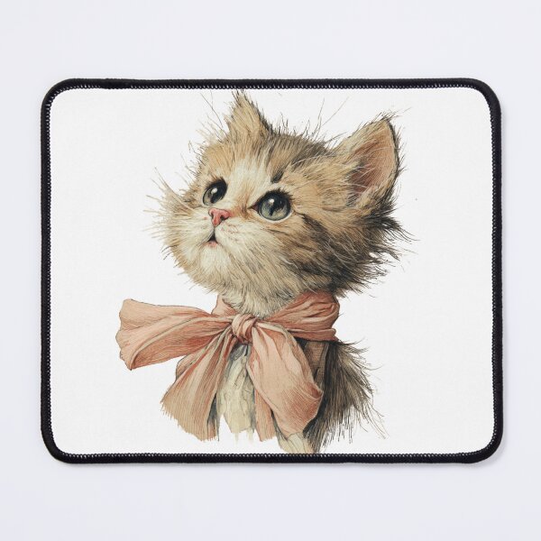 Item preview, Vintage Cat wearing a bow designed and sold by CreativeDecorCo.