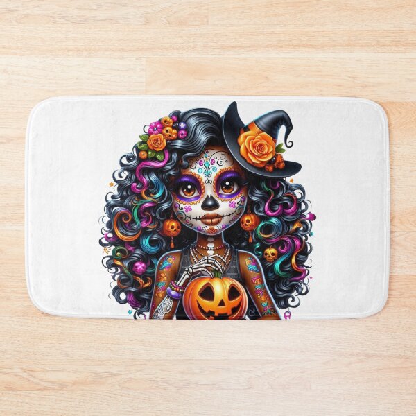 Item preview, Spooky Cute Black Girl Sugar Skull Artwork designed and sold by Lulunza.