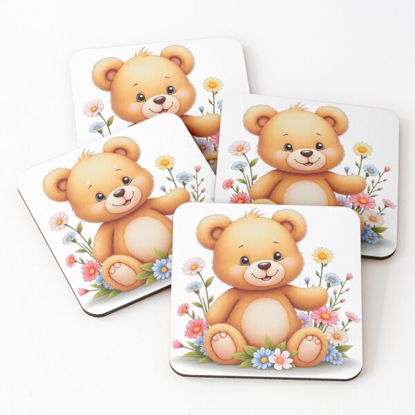 Item preview, sweet Cute teddy bear with flowers designed and sold by nicnacc.