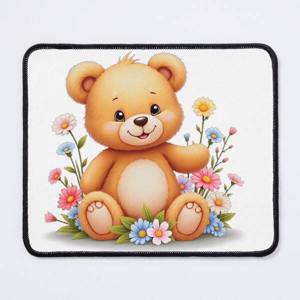 Item preview, sweet Cute teddy bear with flowers designed and sold by nicnacc.