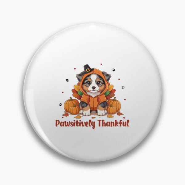 Item preview, Pawsitively Thankful Miniature American Shepherd Thanksgiving Cute Fall designed and sold by The Real Life Symphony.