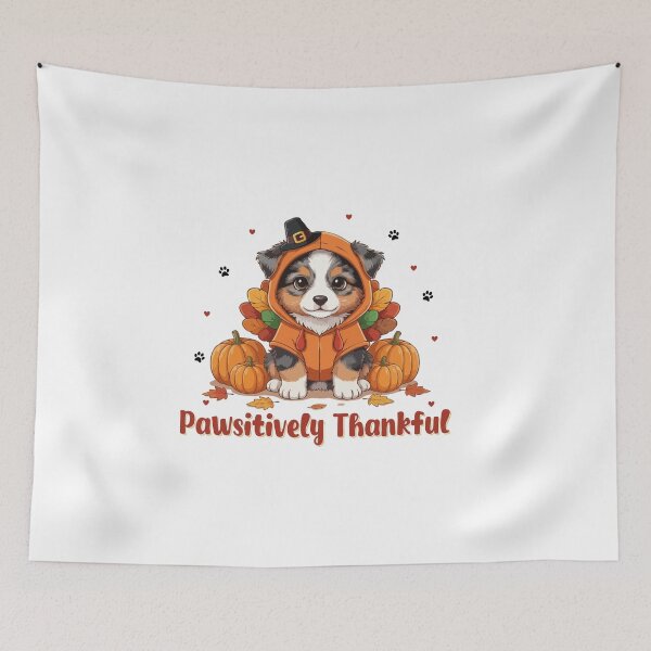 Item preview, Pawsitively Thankful Miniature American Shepherd Thanksgiving Cute Fall designed and sold by The Real Life Symphony.
