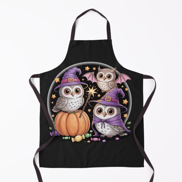 Item preview, Magical Halloween Owls with Pumpkin and Stars designed and sold by Nimkaew.