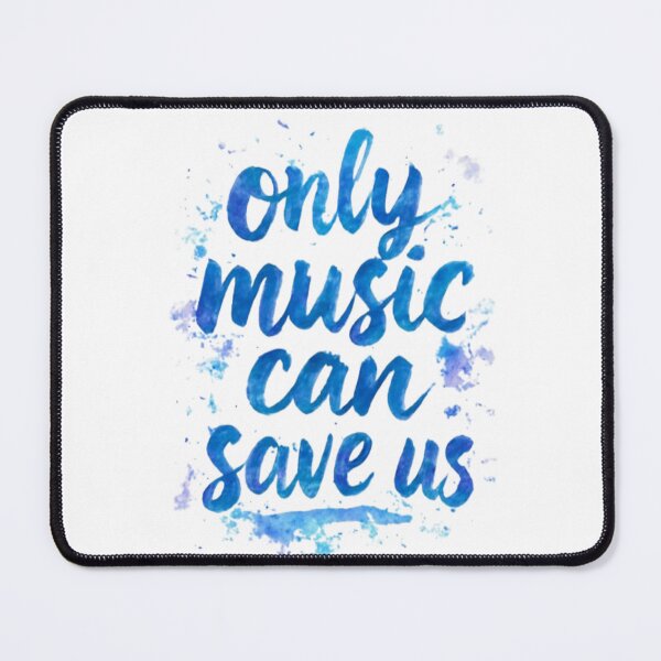 Item preview, Only Music Can Save Us – Blue Splash Quote Typography Art designed and sold by creativerooney.