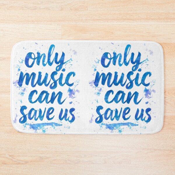 Item preview, Only Music Can Save Us – Blue Splash Quote Typography Art designed and sold by creativerooney.
