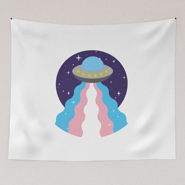 Item preview, Trans Flag UFO – Subtle LGBTQ+ Pride for Everyday Wear designed and sold by SafeSpace-co.