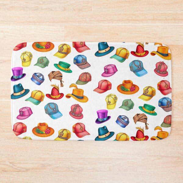 Item preview, Colorful Hats Pattern – Funky Caps, Fancy Hats & Fun Headwear Design - WHITE designed and sold by PAPIRO SIGLO XXI.