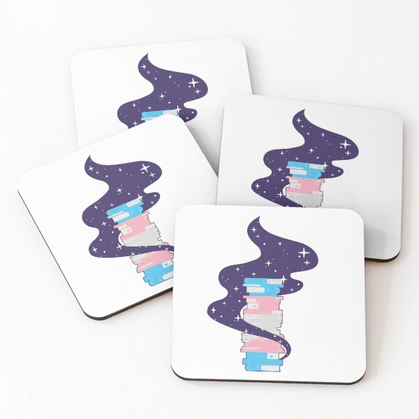 Item preview, Trans Flag Book Stack – Subtle LGBTQ+ Pride for Everyday Wear designed and sold by SafeSpace-co.