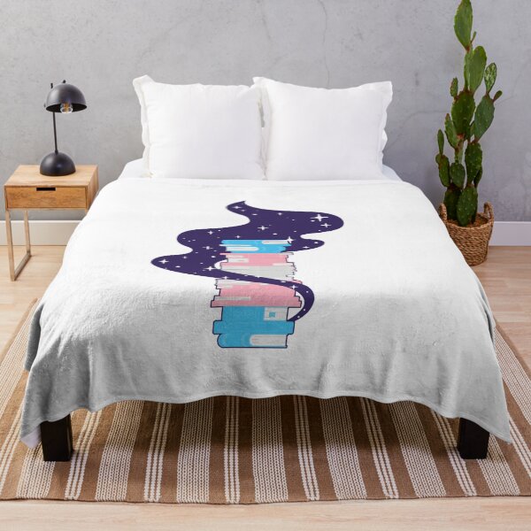 Item preview, Trans Flag Book Stack – Subtle LGBTQ+ Pride for Everyday Wear designed and sold by SafeSpace-co.