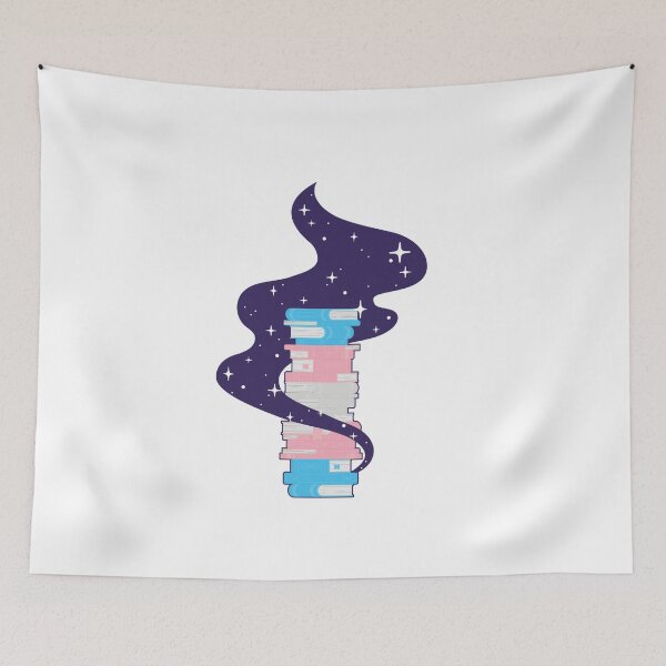 Item preview, Trans Flag Book Stack – Subtle LGBTQ+ Pride for Everyday Wear designed and sold by SafeSpace-co.
