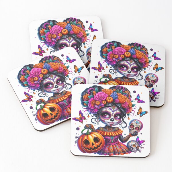 Item preview, Colorful Sugar Skull Black Girl Halloween Mask designed and sold by Lulunza.