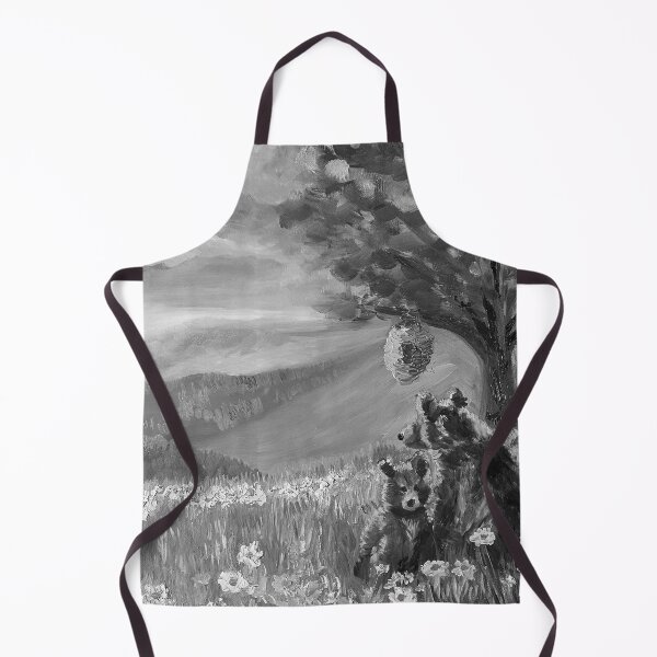 Item preview, B & W Panoramic Sunset Field of Daisies, Mama and Baby Bear - Oil Painting Impressionist designed and sold by larrypnts.