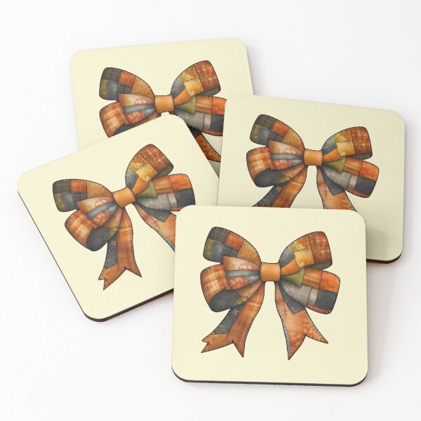 Item preview, Coquette Bow Patchwork Fabric Squares For Autumn Season designed and sold by DemureArtsy.