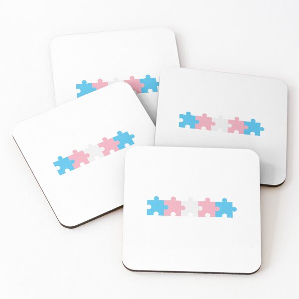 Item preview, Trans Flag Puzzle – Subtle LGBTQ+ Pride for Everyday Wear designed and sold by SafeSpace-co.