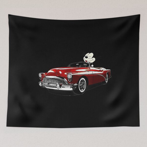 Item preview, Felix Old-Skool Cat Drives Retro Red Lowrider Convertible 		 designed and sold by iledelswertt.