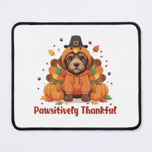 Item preview, Pawsitively Thankful Wirehaired Pointing Griffon Thanksgiving Cute Fall designed and sold by The Real Life Symphony.