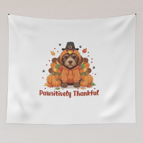 Item preview, Pawsitively Thankful Wirehaired Pointing Griffon Thanksgiving Cute Fall designed and sold by The Real Life Symphony.