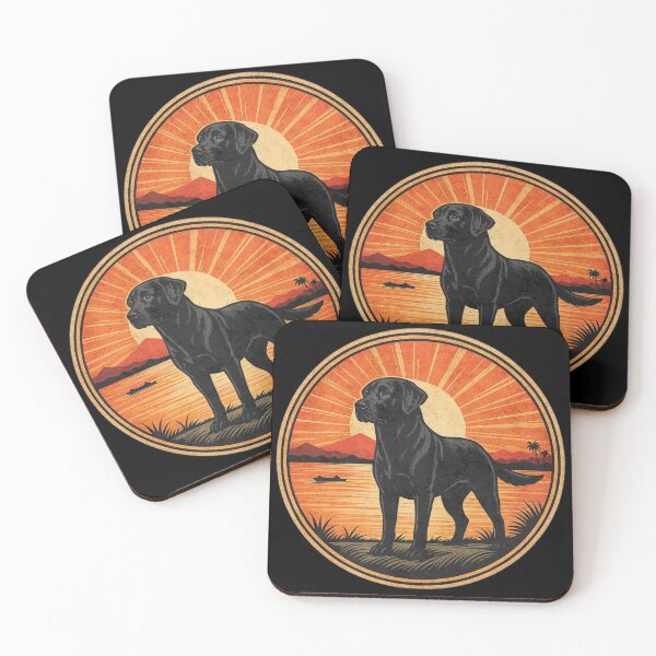 Item preview, Black Labrador Retriever Sunset Vintage Dog Lover designed and sold by IssysOasis.