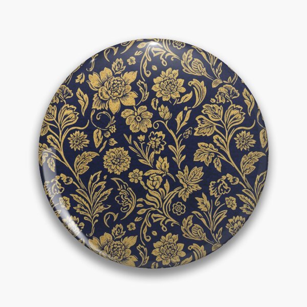 Item preview, Luxurious Navy Blue and Gold Floral Seamless Pattern – Elegant Botanical Design designed and sold by HolmeProud.