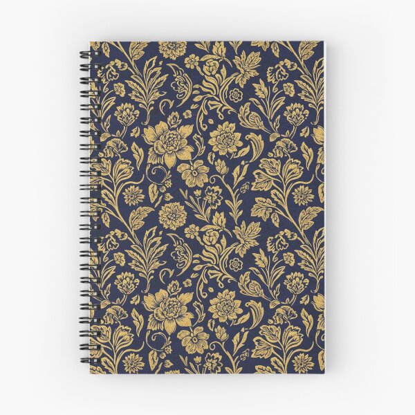 Item preview, Luxurious Navy Blue and Gold Floral Seamless Pattern – Elegant Botanical Design designed and sold by HolmeProud.