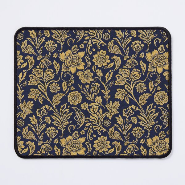 Item preview, Luxurious Navy Blue and Gold Floral Seamless Pattern – Elegant Botanical Design designed and sold by HolmeProud.