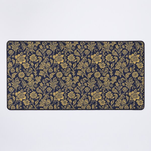 Item preview, Luxurious Navy Blue and Gold Floral Seamless Pattern – Elegant Botanical Design designed and sold by HolmeProud.