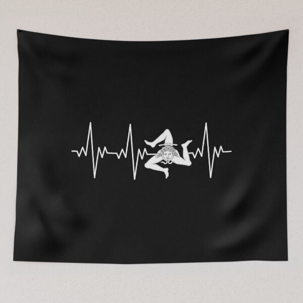 Item preview, Sicily Italian Flag Heartbeat with trinacria heart pulse 		 designed and sold by muffjapoe.