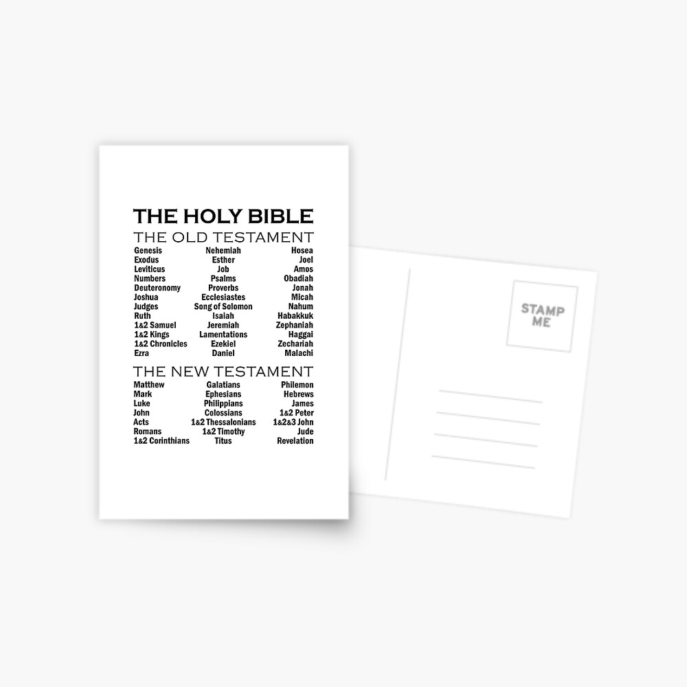 Books of the Bible Old Testament and New Testament Complete List Christian Design | Poster