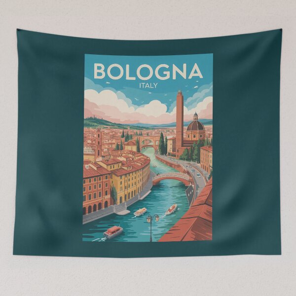 Item preview, Bologna Italy Illustration Travel Art Vintage designed and sold by KrisSidDesigns.