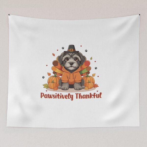 Item preview, Pawsitively Thankful Bouvier des Flandres Thanksgiving Cute Fall designed and sold by The Real Life Symphony.