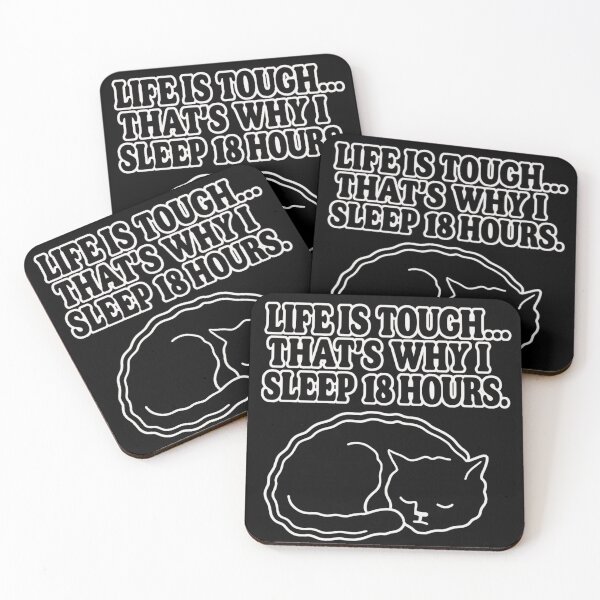 Item preview, Life Is Tough Cat Silhouette – Sarcastic Minimalist Design designed and sold by catastrocat.
