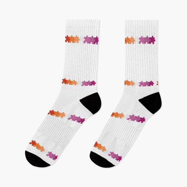 Item preview, Lesbian Flag Puzzle – Subtle LGBTQ+ Pride for Everyday Wear designed and sold by SafeSpace-co.