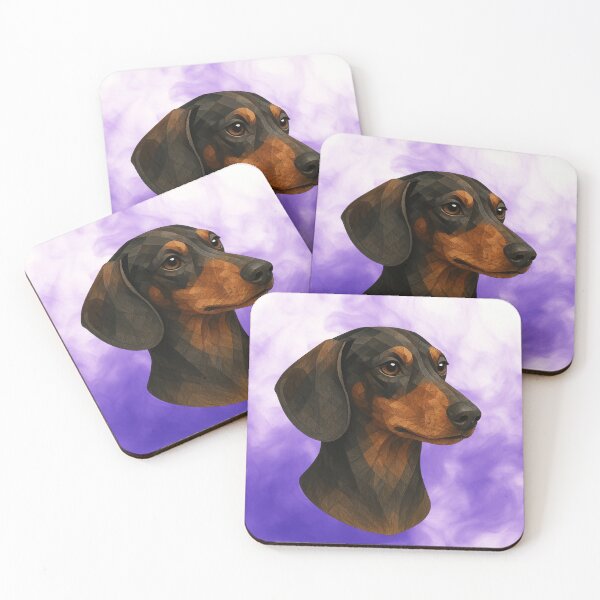 Item preview, Violet Watch – Geometric Dachshund Portrait” designed and sold by GeoWild Designs.