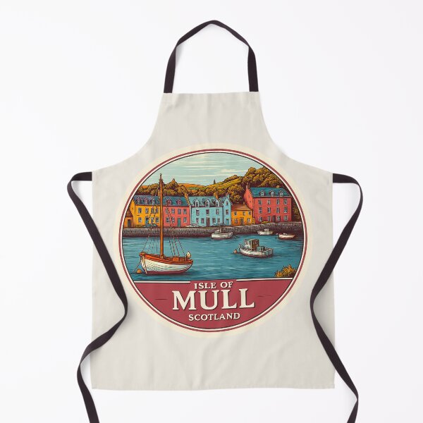 Item preview, Isle of Mull Scotland Vintage Travel Sticker - Retro Harbor & Colorful Houses designed and sold by Blurbean.