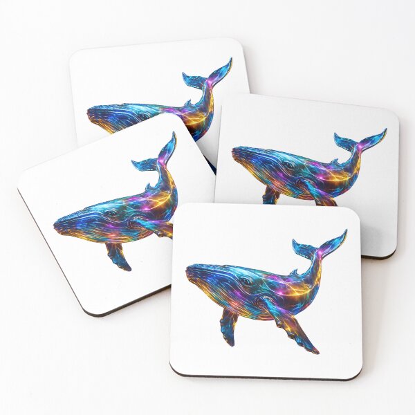 Item preview, Mixed Colorful Whale – Glowing Glass Body Realistic Ocean Art designed and sold by GloriousArtSKD.