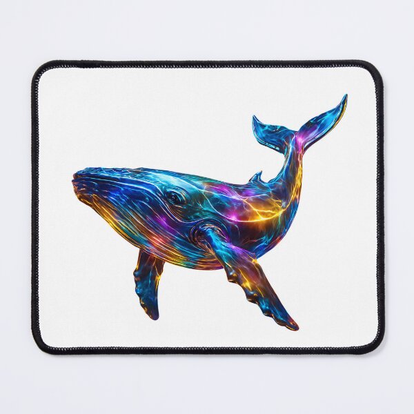 Item preview, Mixed Colorful Whale – Glowing Glass Body Realistic Ocean Art designed and sold by GloriousArtSKD.