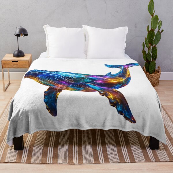 Item preview, Mixed Colorful Whale – Glowing Glass Body Realistic Ocean Art designed and sold by GloriousArtSKD.
