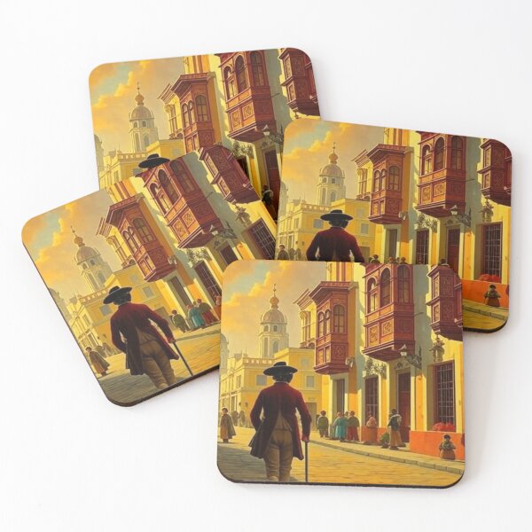 Item preview, Colonial Lima Street – Wooden Balconies in Antique Painting Style designed and sold by Black Rex.