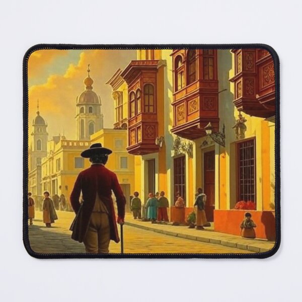 Item preview, Colonial Lima Street – Wooden Balconies in Antique Painting Style designed and sold by Black Rex.