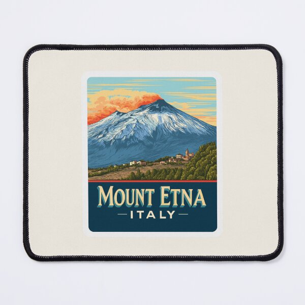 Item preview, Mount Etna Italy Vintage Travel Sticker - Retro Volcano & Landscape designed and sold by Blurbean.