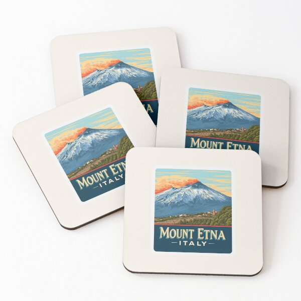 Item preview, Mount Etna Italy Vintage Travel Sticker - Retro Volcano & Landscape designed and sold by Blurbean.