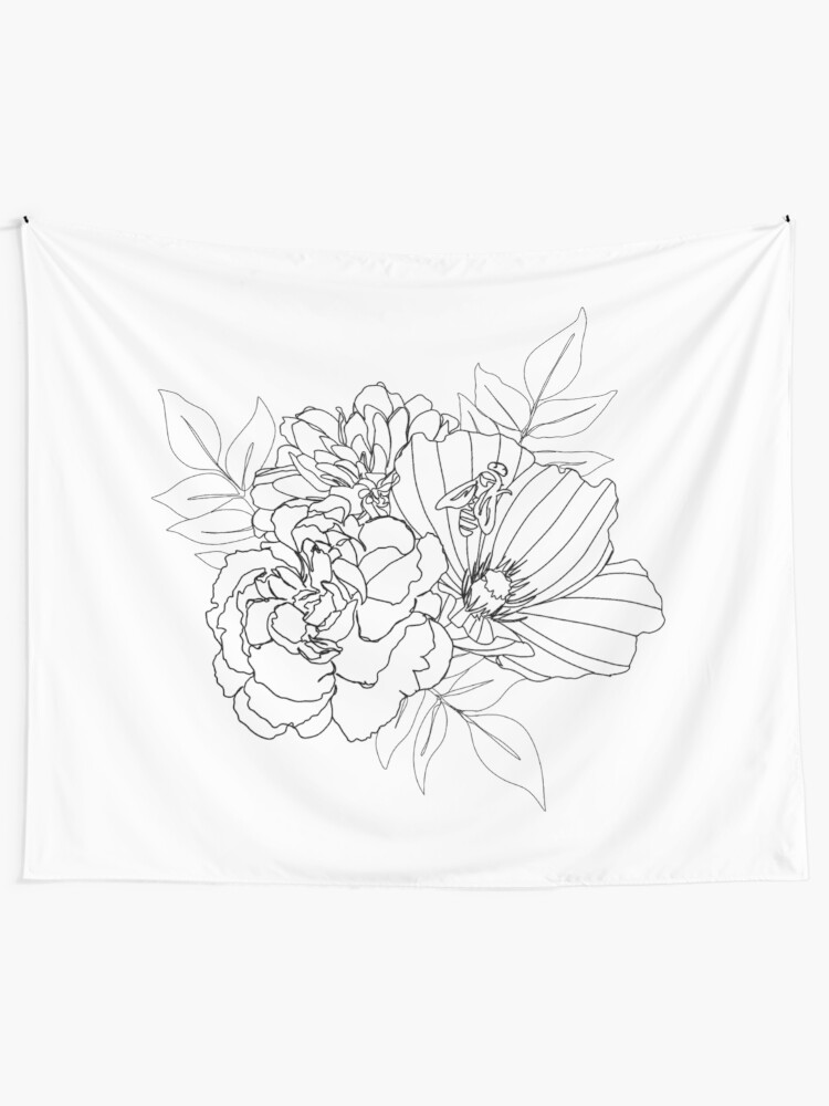 Alternate view of Floral Arrangment Tapestry