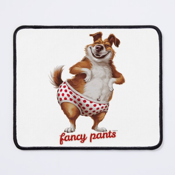 Item preview, Fancy Pants Dog – Silly Pup in Polka Dot Underwear Illustration designed and sold by SOFAGIRL COLLECTIONS.