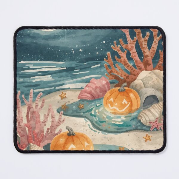Item preview, Pumpkin Tidepools – Seaside Halloween Cottagecore designed and sold by Deezyned.